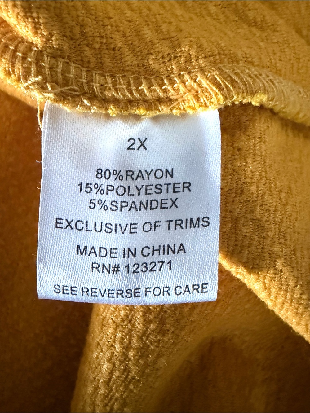 Mustard Yellow Tie-Front Textured Short Sleeve Top - Women’s 2X - Relaxed Fit - Picture 14 of 15